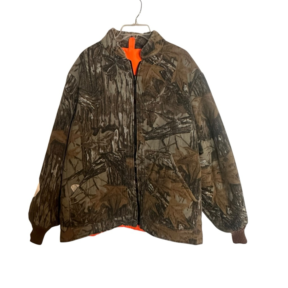Vintage 90s Realtree Hunting reversible jacket Tree Bark camo